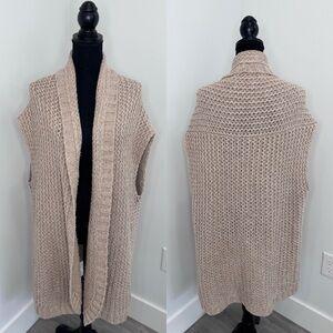 Mossimo Beige Knit Sleeveless Cardigan (XL)